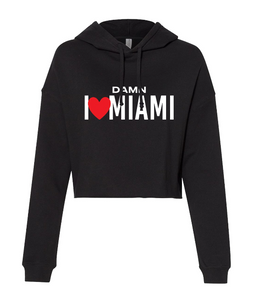 I LOVE MIAMI CROPPED HOODIE – Timeless Miami